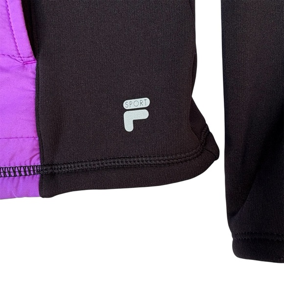Women’s XL Purple & Black Sporty Hoodie Jacket Outerwear Activewear FILA Sport - Picture 6 of 9